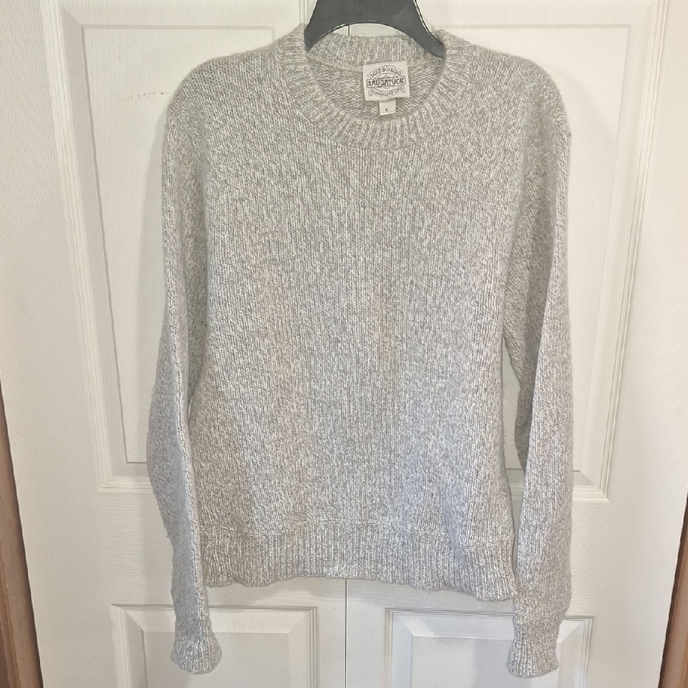 Saugatuck USA Crew Neck Wool Blend Pullover Sweater-L-Heathered Tan